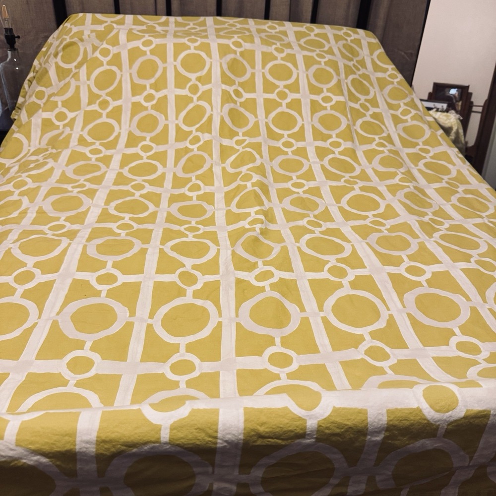 West Elm Full Queen Duvet Comforter Cover Lime Green 92x88